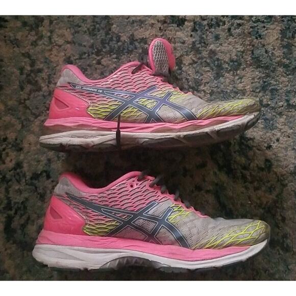 Asics Gel Nimbus 18 IGC Guidance Line Running Shoes Pink Grey Women Size 8 (25) - Picture 7 of 16